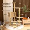 Solid Wood Multi-Layer Cat Condo with High Jump Platform & Sisal.