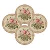 Vintage Blumige Tischsets 4 Stück Nordische Holzuntersetzer, Hitzebeständige Getränkematten, Nicht wellige Kanten Dekoration für Zuhause Rutschschutz Tassen Becher,