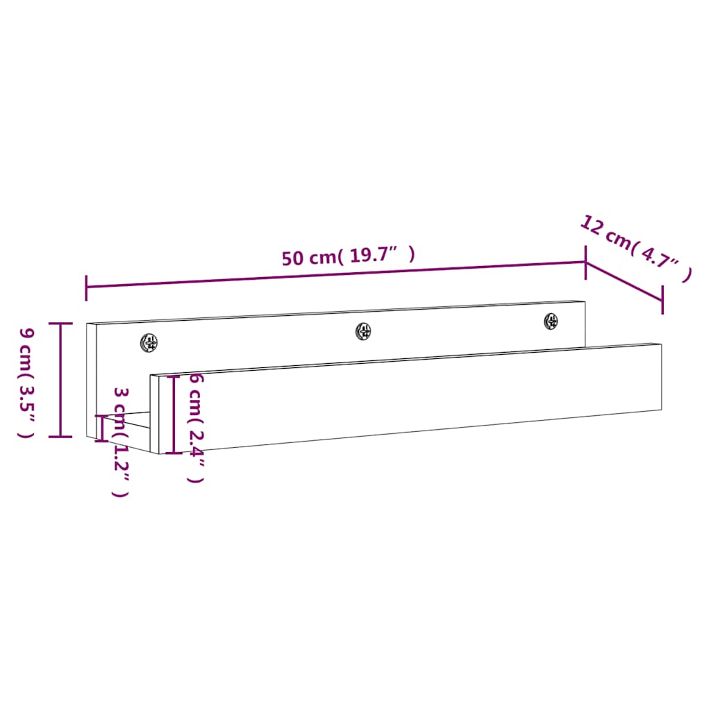 Wall Shelves 2 Pcs White 50 X 12 X 9 Cm Solid Pine Wood