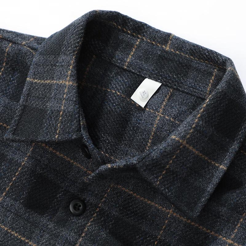 MAYBEYOND Men's Thick Plaid Long-Sleeve Shirt Jacket