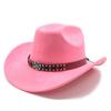 Suede Men'S And Women'S Woolen Denim Jazz Felt Hat Ethnic Style Decorative Curled Top Hat Tibetan Sunshade Sun Protection Hat