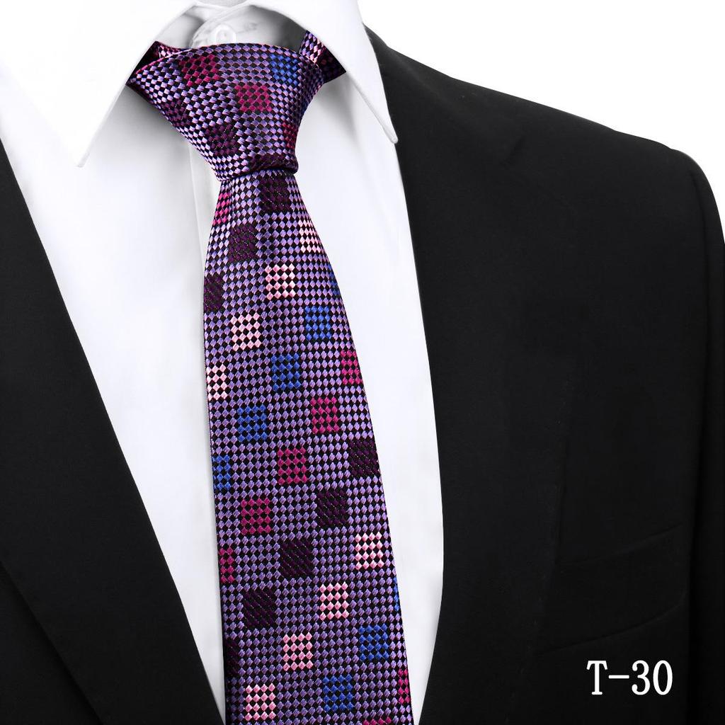 Handmade Paisley Stripe Jacquard Polyester Tie, 7.5cm