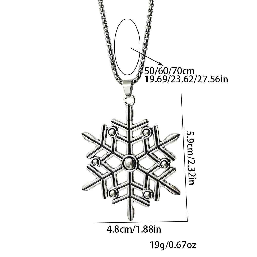 Men's Punk Hip-Hop Retro Large Snowflake Pendant Necklace