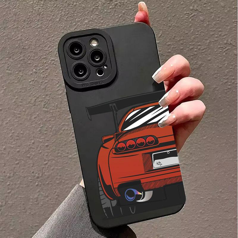 Phone Case For iPhone 14 13 15 16 Pro Max 11 12 Mini Plus X XR XS Max SE 2022 Stylish Car Pattern Shockproof Soft Back Cover