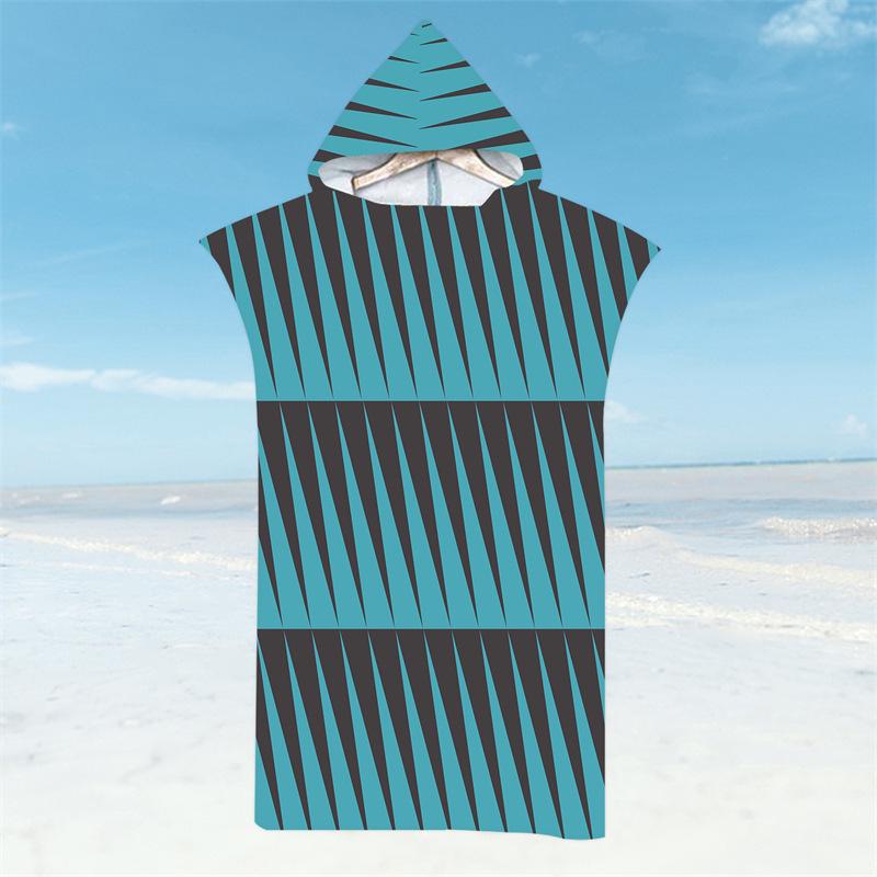 Microfiber Quick-Dry Hooded Beach Poncho Bathrobe for Adults