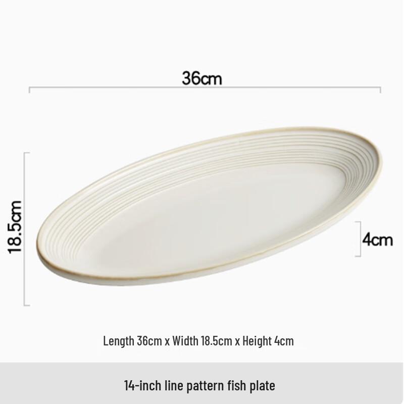 Nordic Oval Ceramic Fish Plate