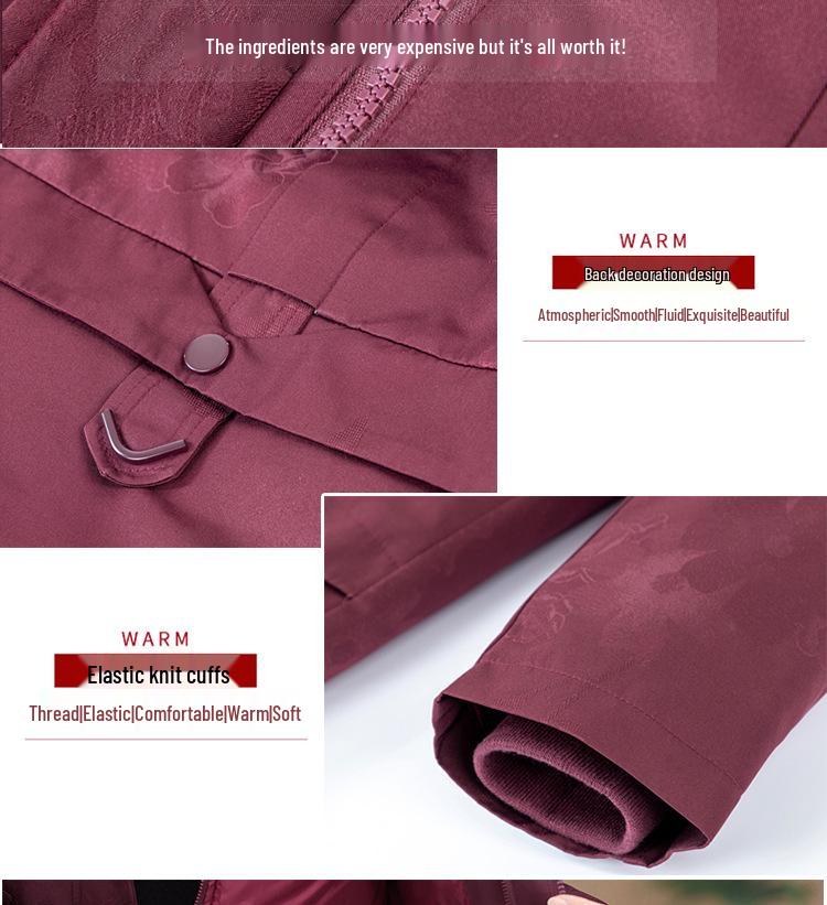 New Women's Mid-Length Down Jacket with Removable Liner: Stylish, Over-the-Knee Winter Coat for Middle-Aged and Elderly