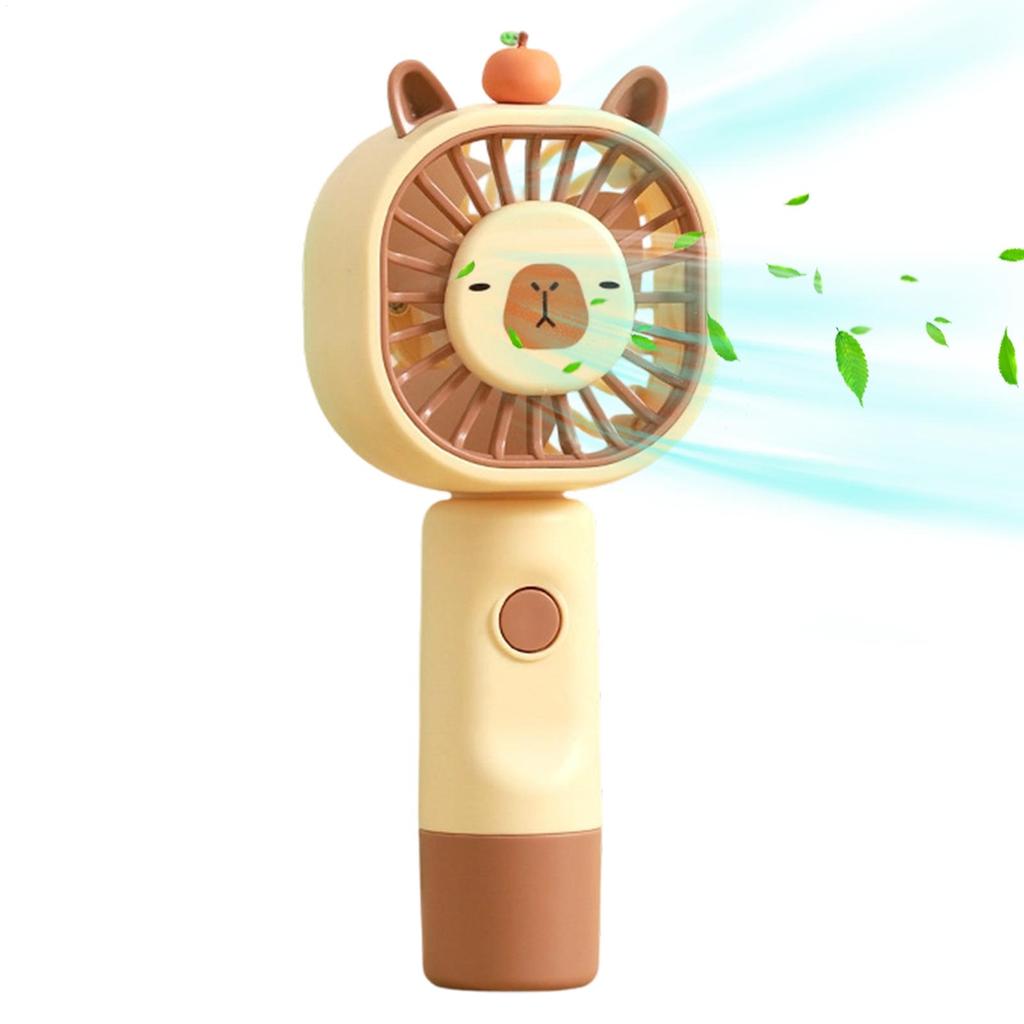 Mini Fan Handheld Capybara 5-Level USB Charging Personal Fan Rechargeable Handheld Cooling Tool For Travel Camping Beach Summer