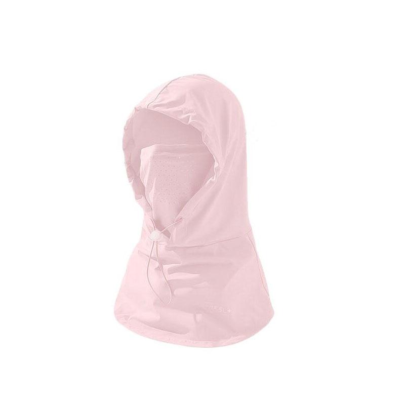 

Summer Anti-UV Sunscreen Hat With Mask Shawl Breathable Ice Silk Pullover Cap Head Wrap Unisex Beach Cap For Outdoor Sports рожевий