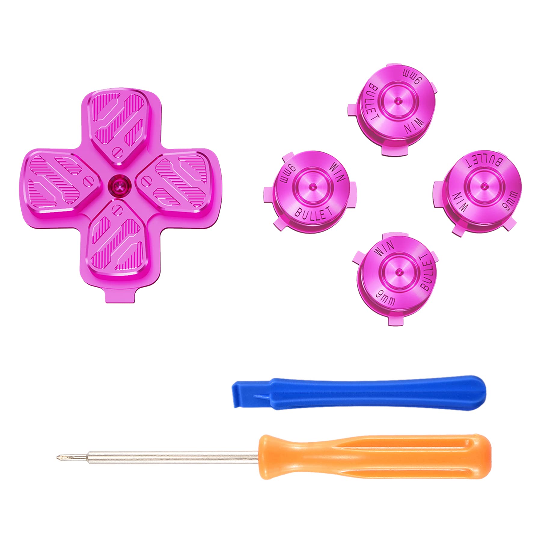 

eXtremeRate Кастомні металеві кнопки ABXY для PS5, Кастомні запасні кнопки дій та напрямків для PS5 та контролерів, Не D-pad контролери, фіолетовий