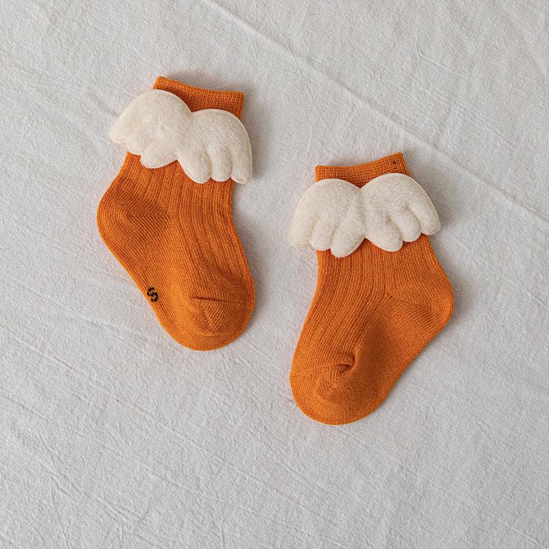 

Осінні дитячі бавовняні шкарпетки з мультяшними ляльками для хлопчиків і дівчаток, 0-3 роки, середньої довжини, вільного крою S 0-1 years, foot length 9-11CM