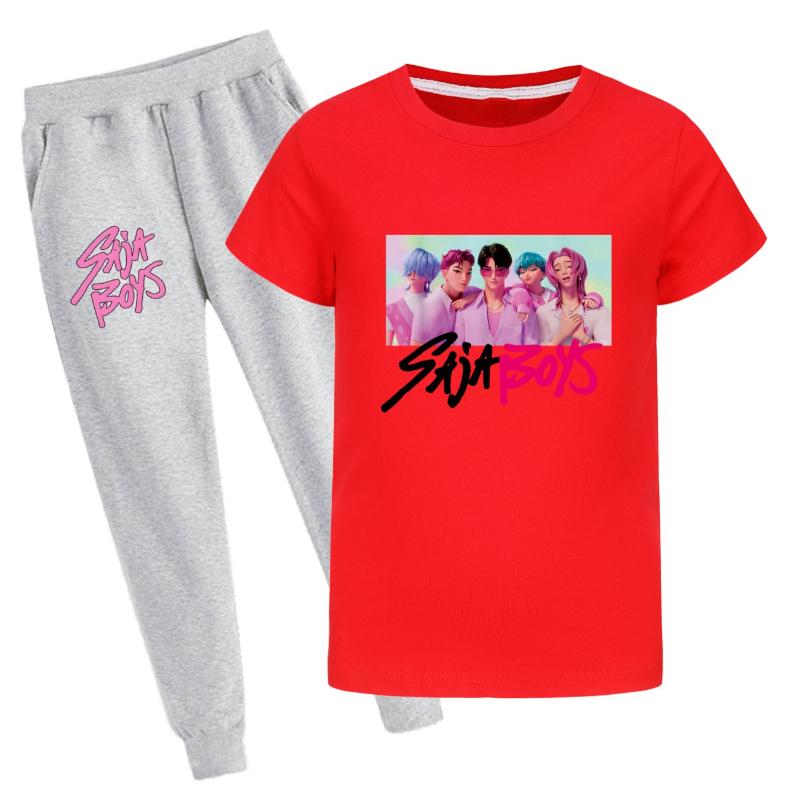 

Children s Summer Cartoon Printed Short Sleeve Casual Clothing Set Comfortable T-Shirt Soft Clothing Sets Boys 170cm