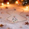 Charm Female Christmas Tree Pendant Necklace Vintage Silver Color Wedding  For Women