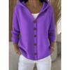 Autumn and Winter Hooded Knitted Cardigan Women's Solid Color Casual Fashion Sweater Jacket Women