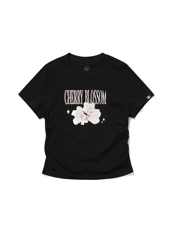 BBC EARTH W Cherry Blossom Short Sleeve T-Shirt_Black