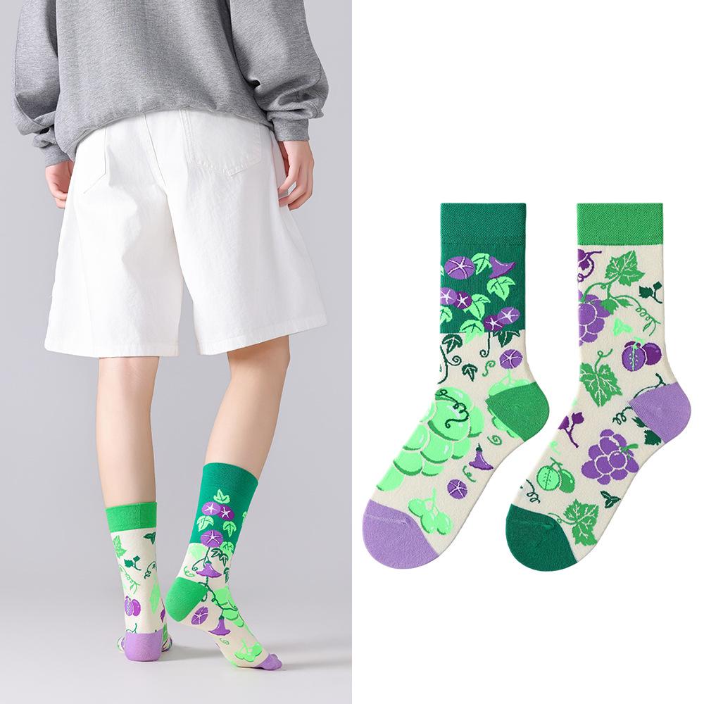 Unisex Trendy Cotton Mid-Calf Socks for Autumn/Winter - Sporty & Casual