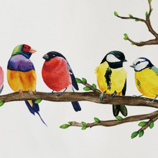 Birds on The Tree Branch Wall Sticker Removable Peel And Stick Wall Decal
