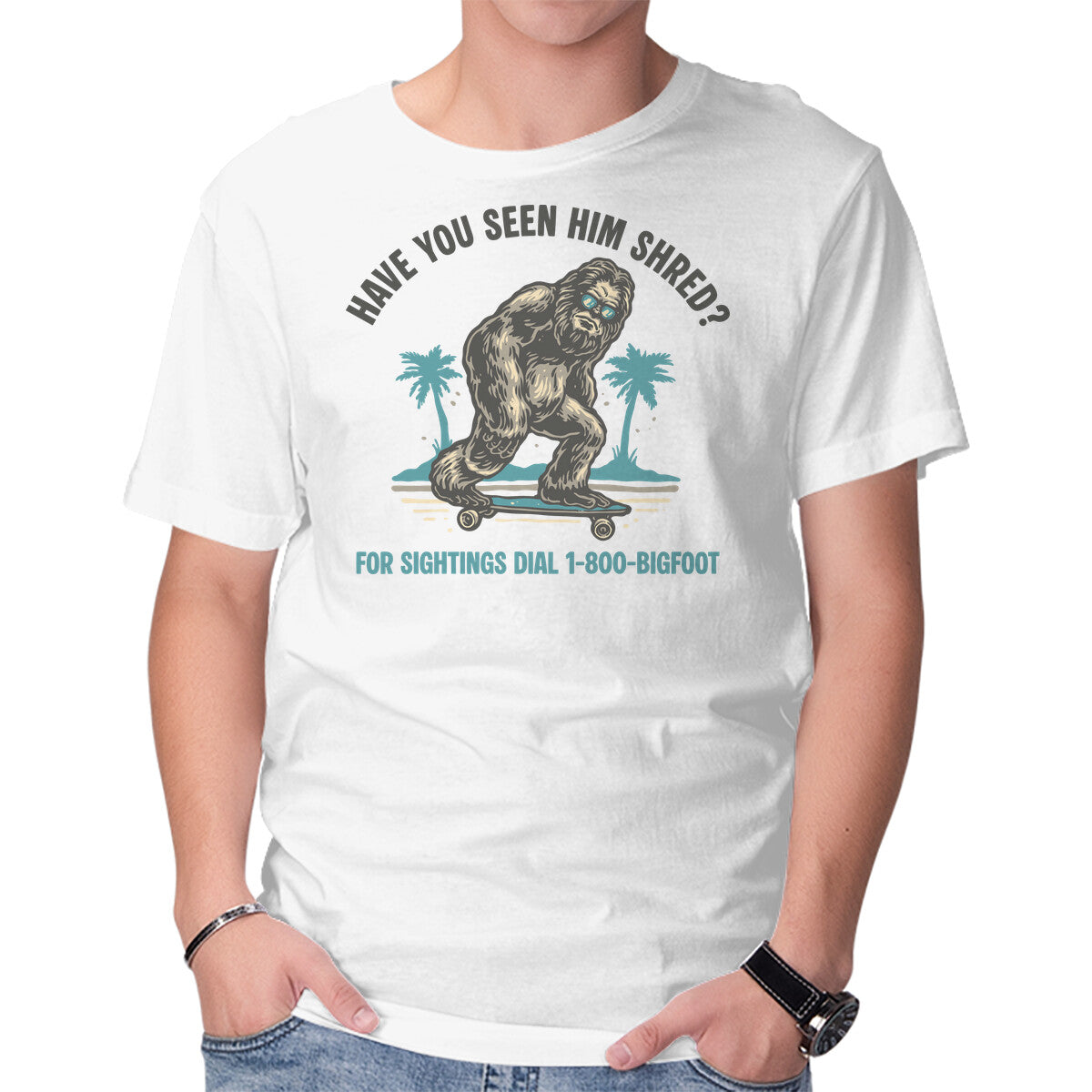 Unisex Crew Neck T-Shirt Have You Seen Him Shred Graphic Short Sleeve Casual Tee L