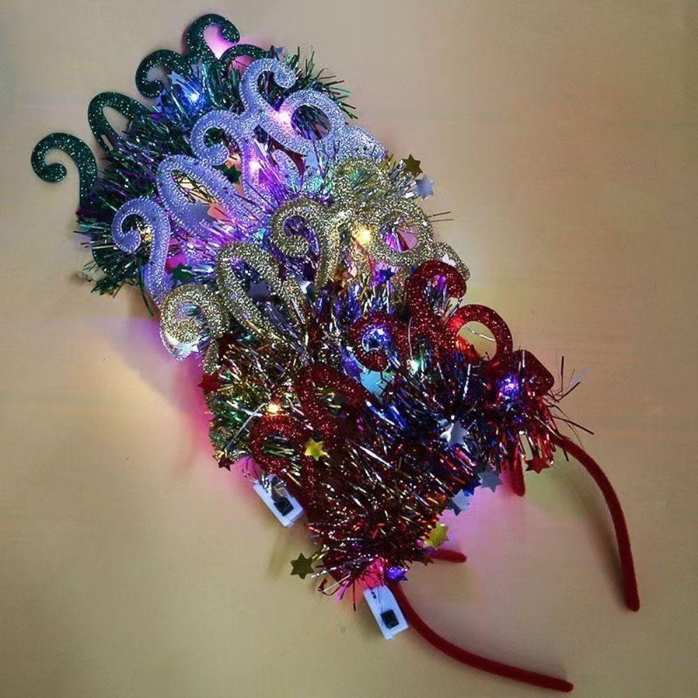 Słodka opaska na głowę Szczęśliwego Nowego Roku 2026 Urocza brokatowa obręcz do włosów Przebranie na Nowy Rok