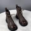 Thick Soled Short Boots for Women  New Autumn and Winter Round Toe Single Boots with Plush and Thickened Short Boots