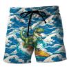 Funny 3D Printing Dinosaur Beach Shorts For Men Street Drawstring Swimming Trunks Kids Summer Animal Pattern Surfboard Shorts