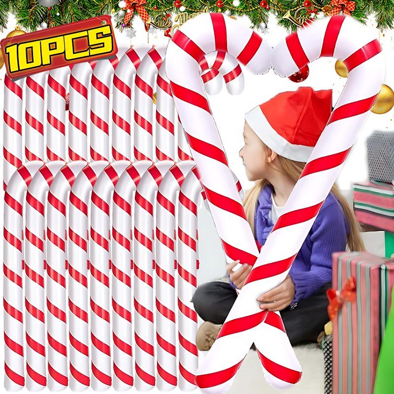 90cm Large Christmas Candy Cane Balloons for Xmas Tree Hanging Ornaments Red Crutches Inflatable Balloon Party Decor Supplies