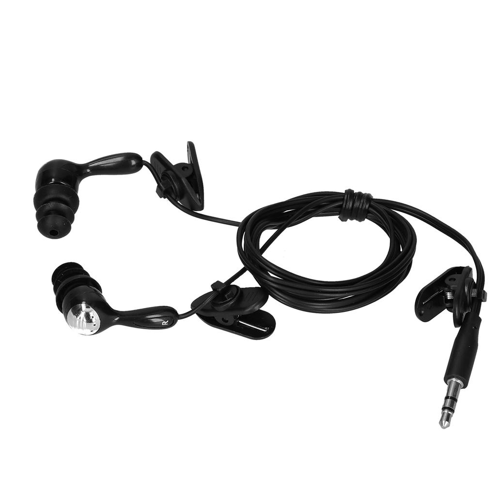 Waterproof Headphones 3.5mm Plug Bone Conduction Headphones with Replace Earplugs for Swimming Running Surfing