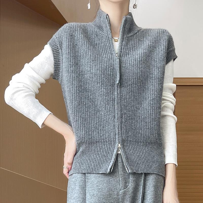 Women's Cashmere Cardigan Qinghe Cashmere 30% Cashmere 70% Wool Autumn and Winter Cashmere Cardigan Soft and Warm