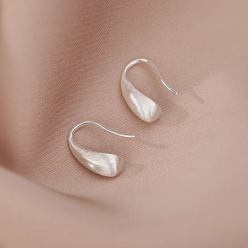 Matte Frosted Water Drop Ear Hooks with Unique Niche Design - High-End Earrings for Women, 2025 Trend