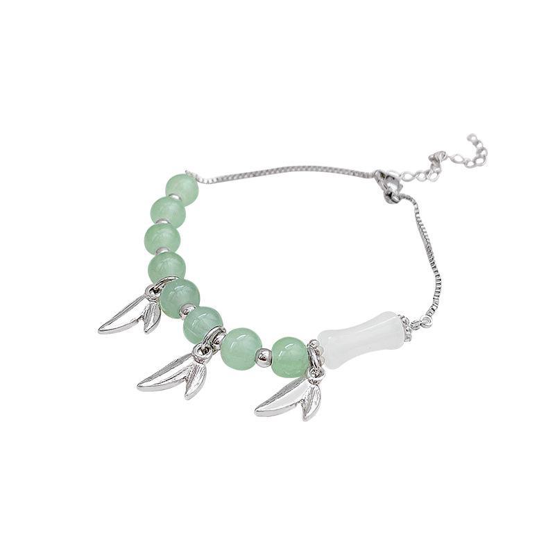 Vintage-Inspired Luxury Bamboo & Bead Bracelet for Women
