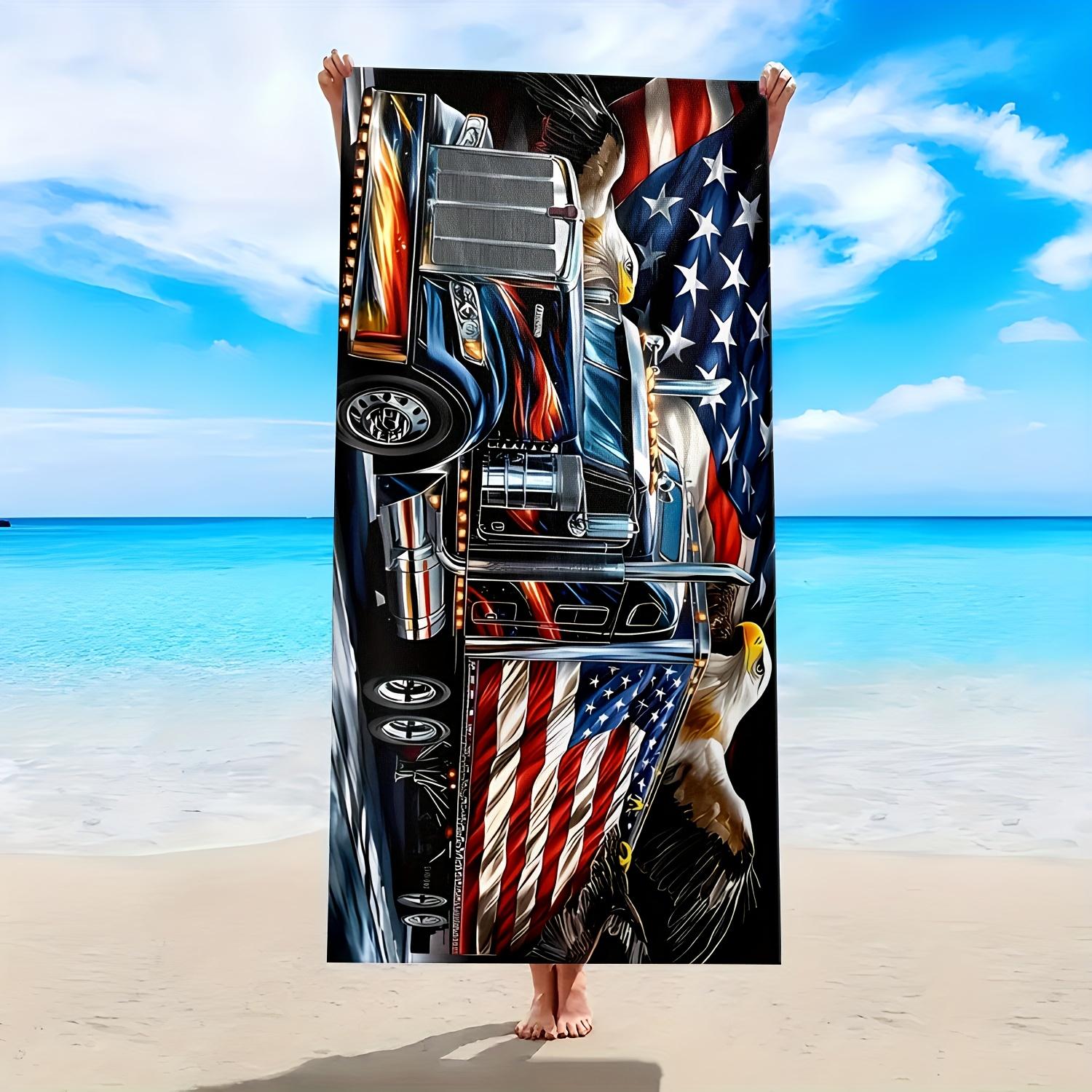 

1PC 4th of July Travel Towel, Durable Polyester Quick Dry Fabric, Lightweight for Beach & Camping, Unisex, Perfect as Beach Mat W40*H60(CM)