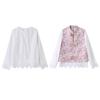 2025 Spring/Fall Women's Lace Shirt & Printed Vest Two-Piece Set