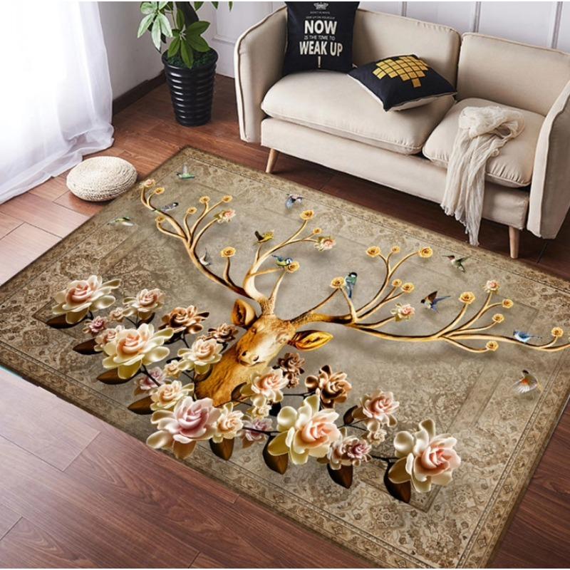 

Европа Персидский Стиль Ретро Цветы Ковер Гостиная Диван Спальня Кабинет Кухня Прихожая Дверной Коврик Нескользящий Домашний Декор Ковер 40x60cm