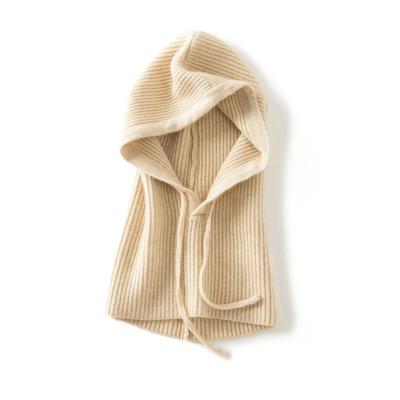 Wool Cashmere Knitted Hood Hat Scarf Elegant Hats Beanies Women Men Winter Neck Warm Balaclava Headgear Caps Unisex 4 New Colors