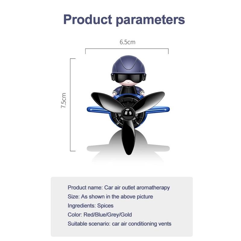 Car Air Freshener Aromatherapy Accessories Interior Perfume Diffuser Rotating Propeller Outlet Fragrance Cartoon Design Supplies