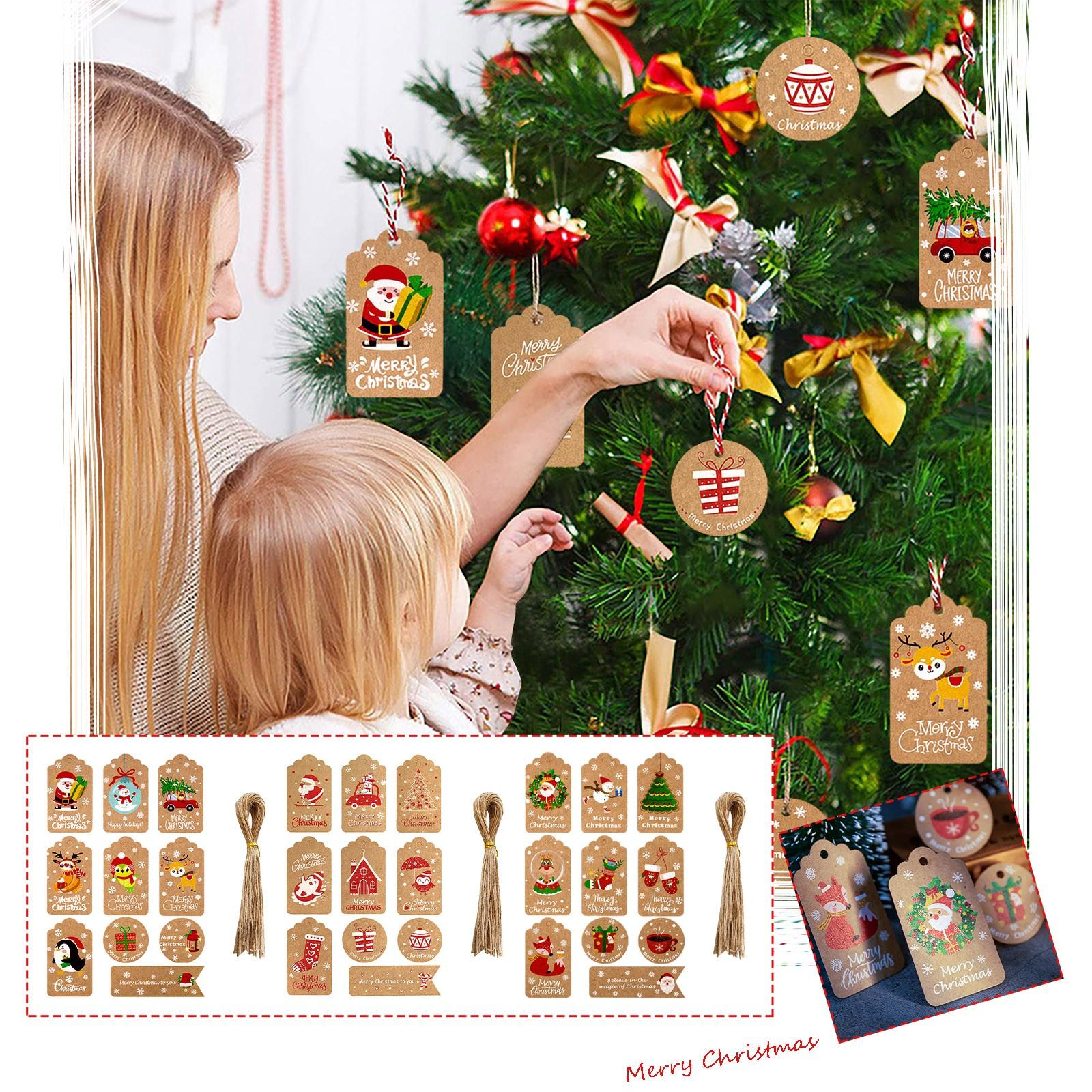 

Рождественская бирка из крафт-бумаги, подарочная бирка, набор рождественских украшений