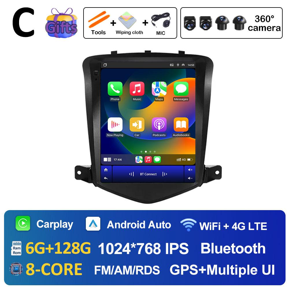 For Chevrolet Cruze 2008 2009 2010 2011 2012 2013 - 2019 Android 14 Wireless Carplay Navigation GPS Bluetooth WIFI Accessories