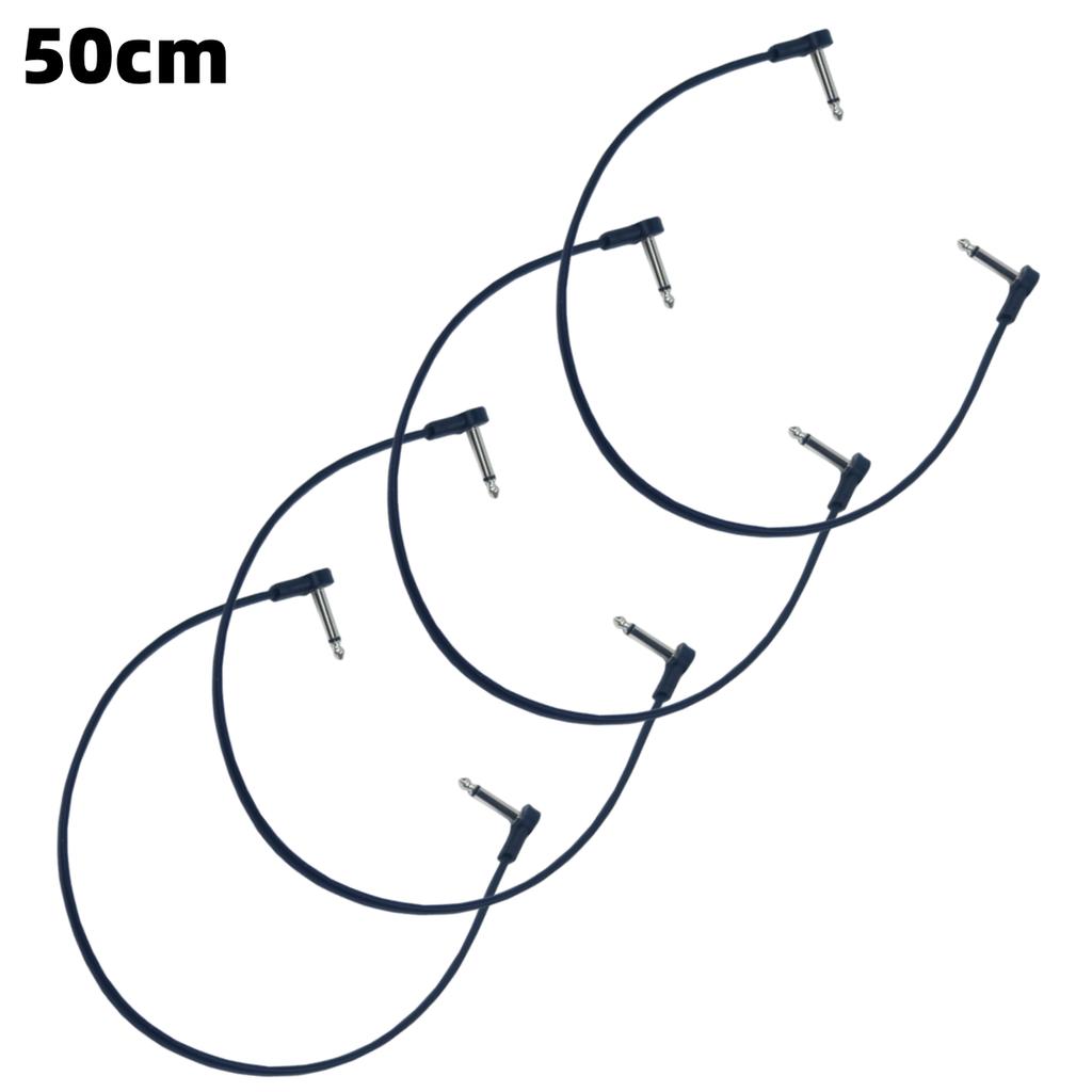 4Pcs 1/4" Right Angle Electric Guitar Pedal Audio Cable - Noise Free Space Saving Durable Pedal Board Cables for Guitar Pedals