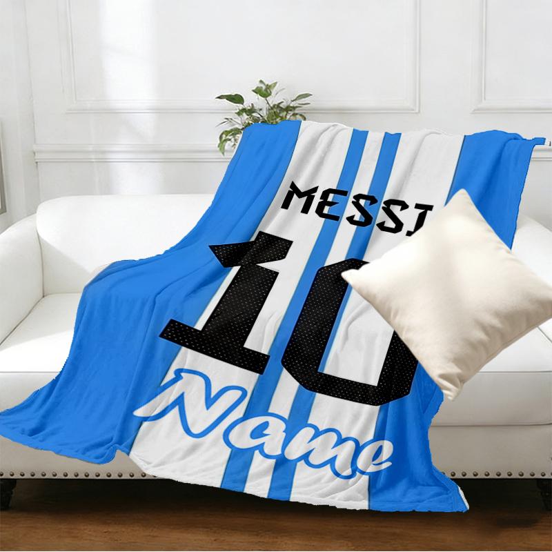 Custom Name Personalized football star Print Blankets, Home Decor, Bedroom, Sofa, Camping, Couch, Gifts for Birthday Christmas