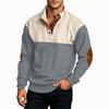 Men's Plus Size Corduroy Pullover Sweatshirt Casual Sporty Half Button Stand Collar Long Sleeve Top for Fall and Winter