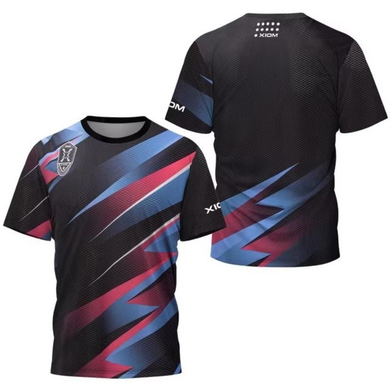 T-shirt da uomo stampata in 3D per sport all'aperto e fitness, traspirante, ad asciugatura rapida, manica corta, girocollo, pullover, top casual