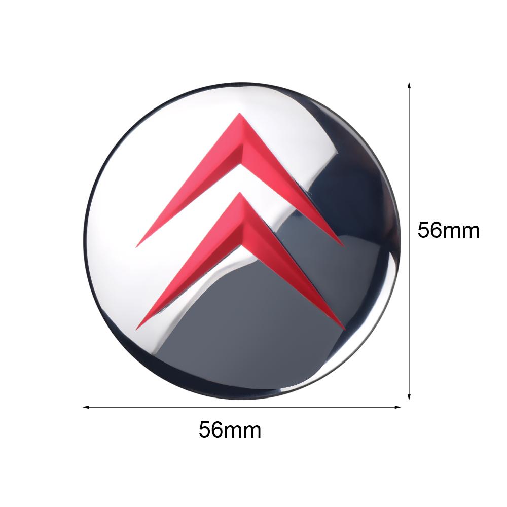 56/60MM Bilhjulscenterkåpa Dekaler Auto Hjulnavkåpa Dekorationsaccessoarer För Citroen C4 Picasso Xsara C5 C1 C2 C3 Saxo