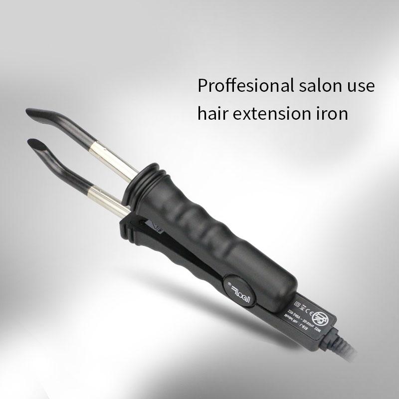 Żelazko do przedłużania włosów ze stałą temperaturą, łączenie keratynowe, zgrzewarka termiczna, narzędzia do stylizacji i pielęgnacji włosów, kolor różowy i czarny