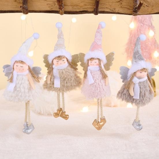 Christmas Angel Doll Decoration Plush Angel Christmas Tree Hanging Ornaments for Christmas Party New Year Wedding Valentine's Day Decoration