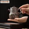 Retro Coarse Pottery Teapot Ancient Old Rock Mud Pot Tea Maker Kettle with Strainer Kung Fu Tea Tea Items Supplies Collection