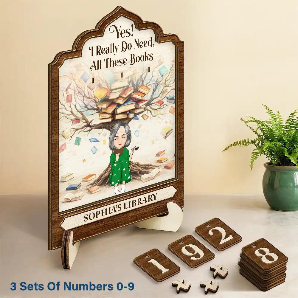 Personalized 2 Layered Wooden Reading Girl Books Tracker Sign Funny Quote Gift for Daughter Friend Room Decor Birthday Xmas