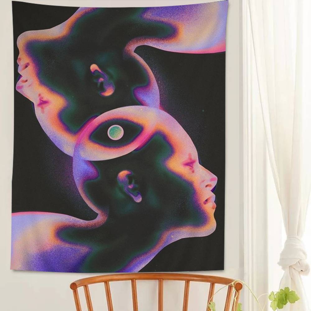 Abstract Futurism Wall Art Dark Colorful Colorful Tapestry Wall Hanging Bohemian Wall Tapestries Mandala Wall Art Decor