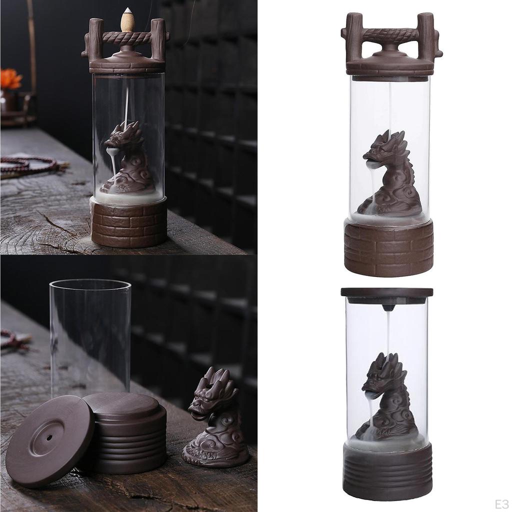 Smoke Back Holder ,Dragon Holder, Dragon ,Ceramic Back, Tower Burner Statue Figurine