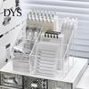 Acrylic Organizer for School Supplies Desk Organizer, Multi Compartments Pen Pencil Holder, Clear Desktop Storage Workstation Organization Drawer Box,