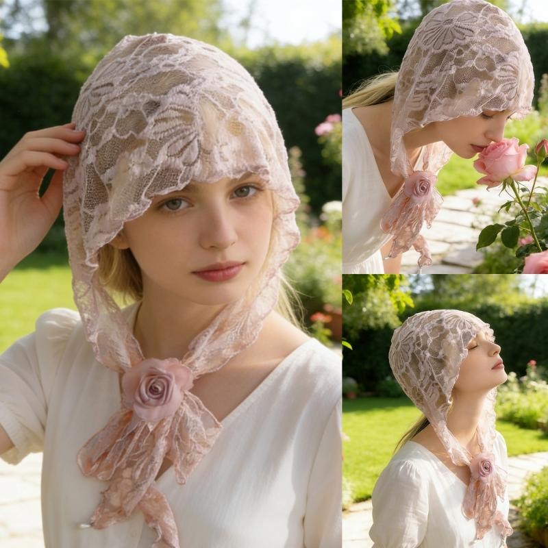 Elegant Hollow Out Mesh Head Wrap Soft Cupro Fiber Hat Bandana Headscarf For Summer Fashion Accessory
